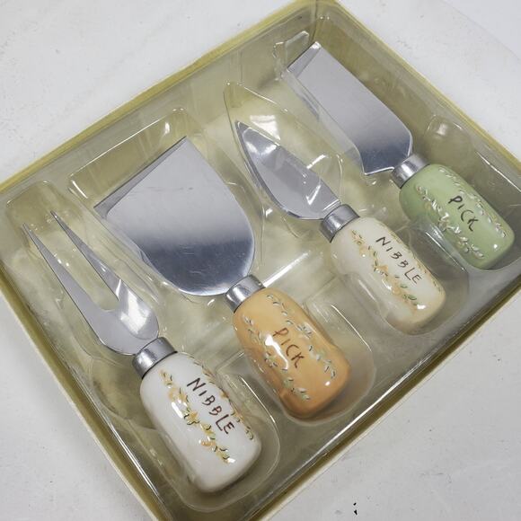 Nibble Pick Garden Party Hors d'oeuvres Set of 4 OPEN BOX Gift Set - Picture 1 of 6